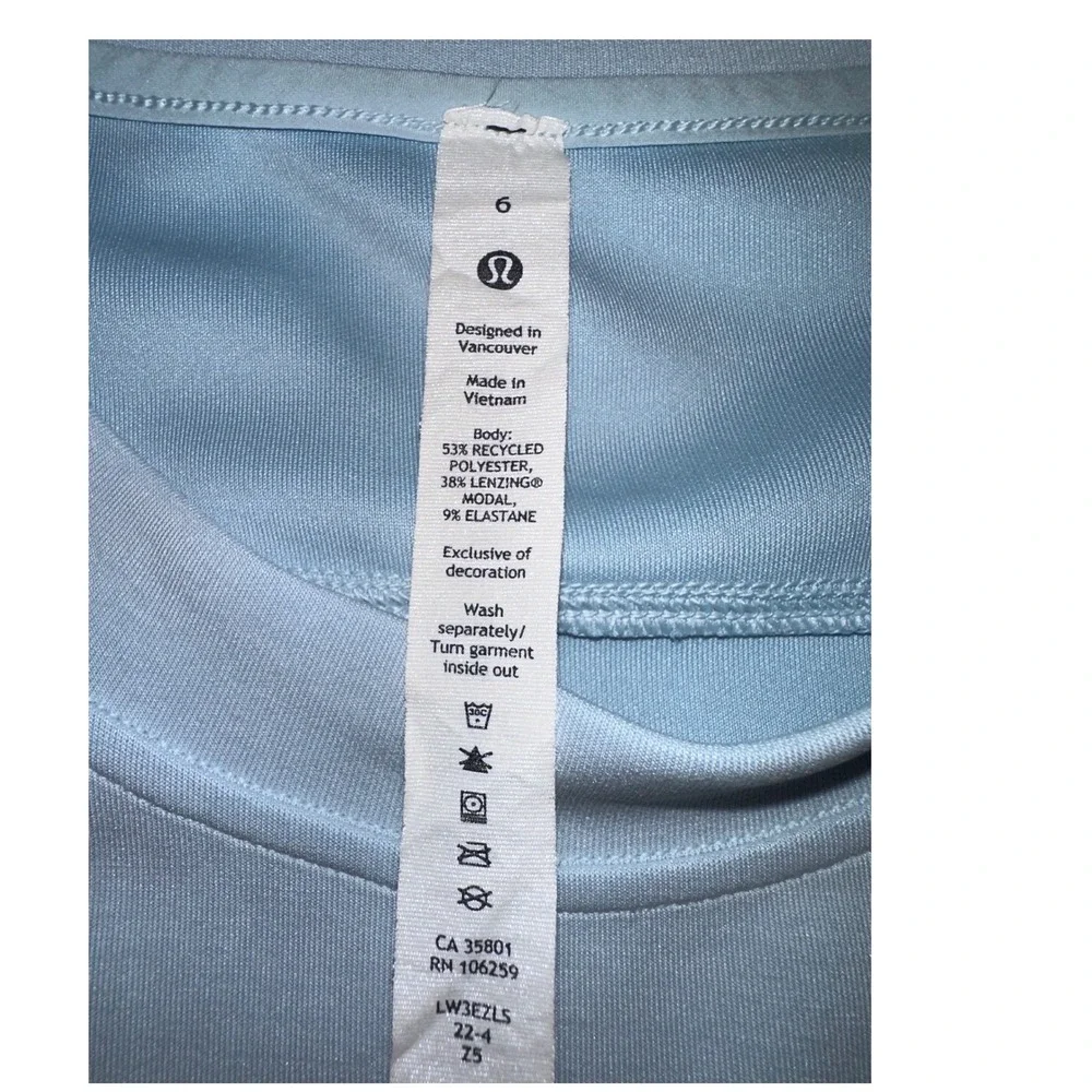Lululemon Baby Blue Cropped Crew Pullover Size 6 - Picture 5 of 8